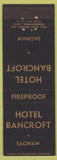 Matchbook Cover - Hotel Bancroft Saginaw MI