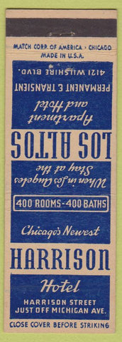 Matchbook Cover - Hotels Harrison Chicago IL Los Altos Los Angeles CA