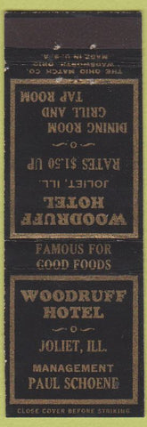 Matchbook Cover - Woodruff Hotel Joliet IL