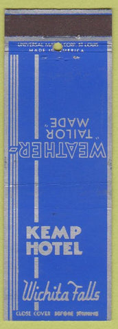 Matchbook Cover - Kemp Hotel Wichita Falls TX