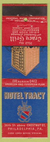 Matchbook Cover - Hotel Tracy Philadelphia PA