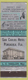 Matchbook Cover - San Carlos Hotel Pensacola FL