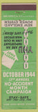 Matchbook Cover - New England Power System Safety Campaign 1944