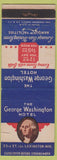 Matchbook Cover - George Washington Hotel New York City WEAR