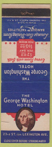 Matchbook Cover - George Washington Hotel New York City WEAR