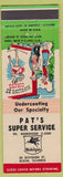 Matchbook Cover - Pat's Super Mobil oil gas Elgin IL hillbilly