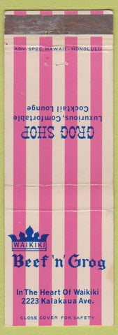 Matchbook Cover - Beef N Grog Hawaii