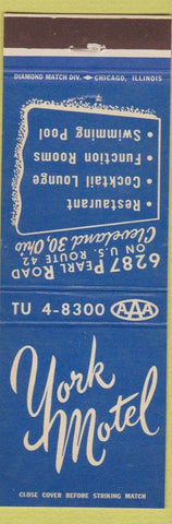 Matchbook Cover - York Motel Cleveland OH