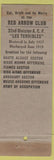 Matchbook Cover - 32nd Division AEF Red Arrow Club Milwaukee WI