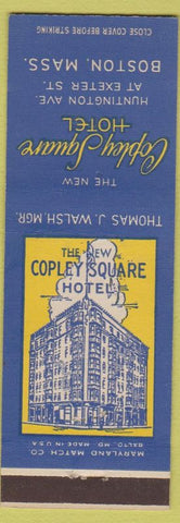 Matchbook Cover - Copley Square Hotel Boston MA