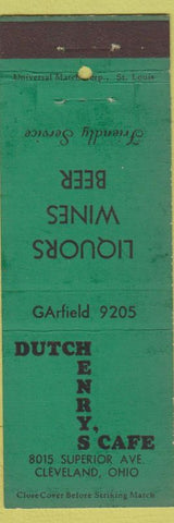 Matchbook Cover - Dutch Henry's Cafe Cleveland OH