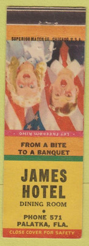 Matchbook Cover - James Hotel Palatka FL low phone