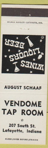 Matchbook Cover - Vendome Tap Room Lafayette IN August Schaaf