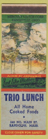 Matchbook Cover - Trio Lunch Randolph MA