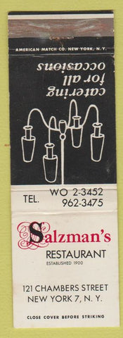 Matchbook Cover - Salzman's Restaurant New York City