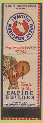 Matchbook Cover - Great Northern Railroad Empire Builder Native American Indian
