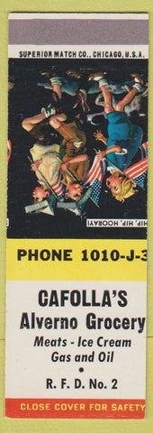 Matchbook Cover - Cafolla's Alverno Grocery oil gas SAMPLe