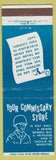 Matchbook Cover - Commissary Store Should be Respected military