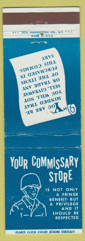 Matchbook Cover - Commissary Store Should be Respected military