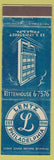 Matchbook Cover - Lentz Philadelphia PA Hospital Supply