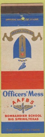 Matchbook Cover - Officers' Mess Bombarding School Big Spring TX