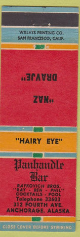 Matchbook Cover - Panhandle Bar Anchorage AK