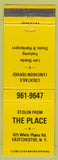 Matchbook Cover - The Place East Chester NY hamburgers