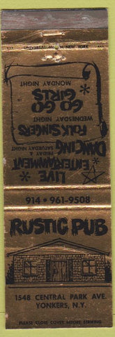 Matchbook Cover - Rustic Pub Yonkers NY Go Go Girls