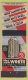 Matchbook Cover - New Worth Hotel Fort Worth TX