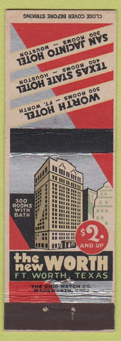 Matchbook Cover - New Worth Hotel Fort Worth TX
