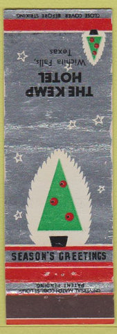 Matchbook Cover - Kemp Hotel Wichita Falls TX Christmas