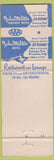 Matchbook Cover - John Milton Motel Dewitt NY Syracuse