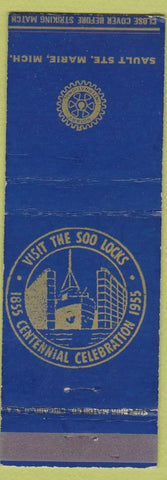 Matchbook Cover - SOO Locks Sault Ste Marie MI 1955 Centennial