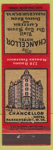 Matchbook Cover - Chancellor Hotel Parkersburg WV