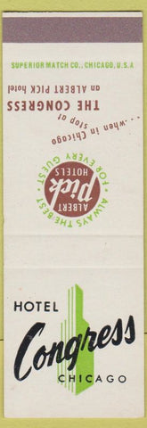 Matchbook Cover - Hotel Congress Chicago IL