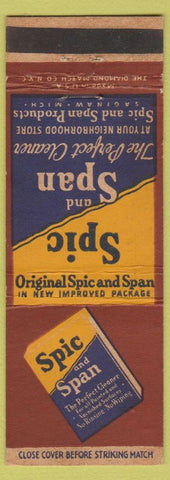 Matchbook Cover - Spic and Span Cleaner Saginaw MI