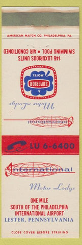 Matchbook Cover - International Motor Lodge Lester PA