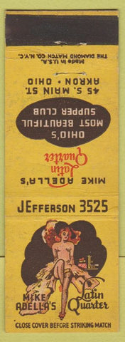 Matchbook Cover - Miek Adella's Latin Quarter Akron OH girlie