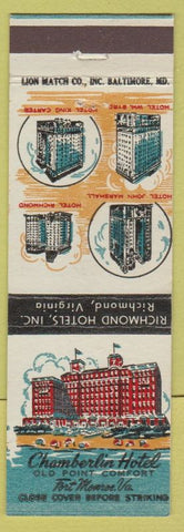 Matchbook Cover - Chamberlin Hotel Fort Monroe VA