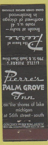 Matchbook Cover - Pierre's Palm Grove Inn Chicago IL Albert Pick Lion