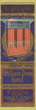Matchbook Cover - William Penn Hotel Pittsburgh PA FEDERAL LONG