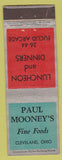 Matchbook Cover - Paul Mooney's Restaurant Cleveland OH WEAR