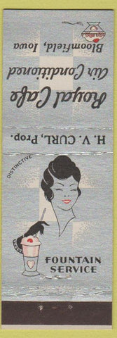 Matchbook Cover - Royal Cafe Bloomfield IA deco girlie
