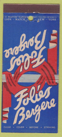 Matchbook Cover - Folies Bergere New York City 21 Strike Feature