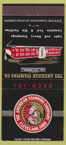 Matchbook Cover American Stamping Cleveland OH Native American Indian 30 Strike