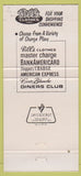 Matchbook Cover Bill's Clothes Cleveland OH 30 Strike