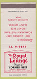 Matchbook Cover - Royal Lounge Corned Beef Royal Oak MI 30 Strike