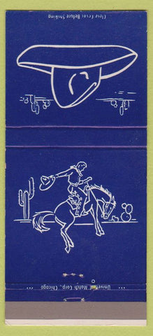 Matchbook Cover - Fred Harvey Cowboy Scene  30 Strike