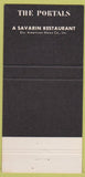 Matchbook Cover - The Portals Restaurant Chantilly VA 30 Strike