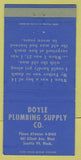 Matchbook Cover - Doyle Plumbing Supply Seattle WA 30 Strike